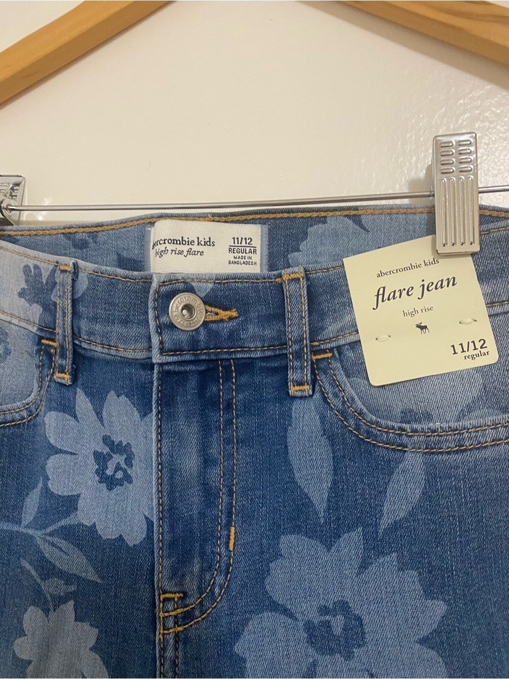 abercrombie kids Blue Floral Flare Jeans - Picture 2 of 5